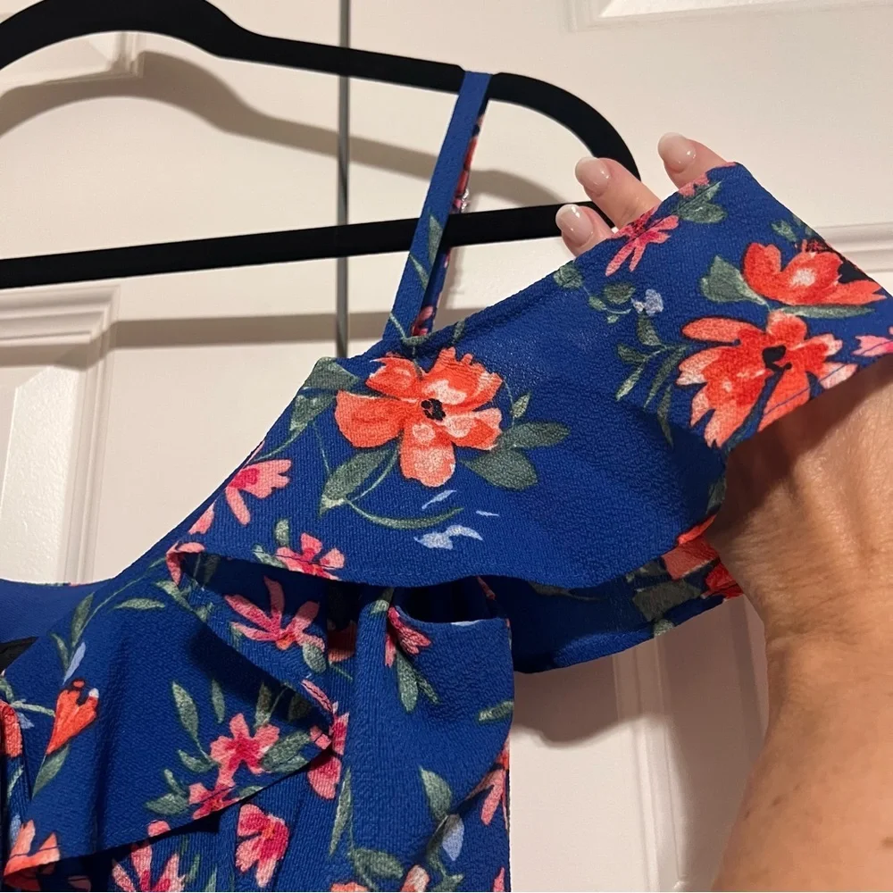 I.N. San Francisco Blue Floral High Low Dress
